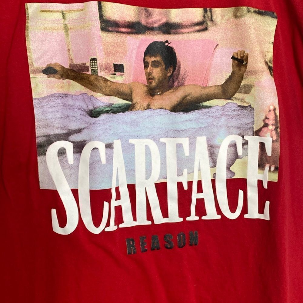 SCARFACE X REASON Collaboration Men’s Red T Shirt Size XL